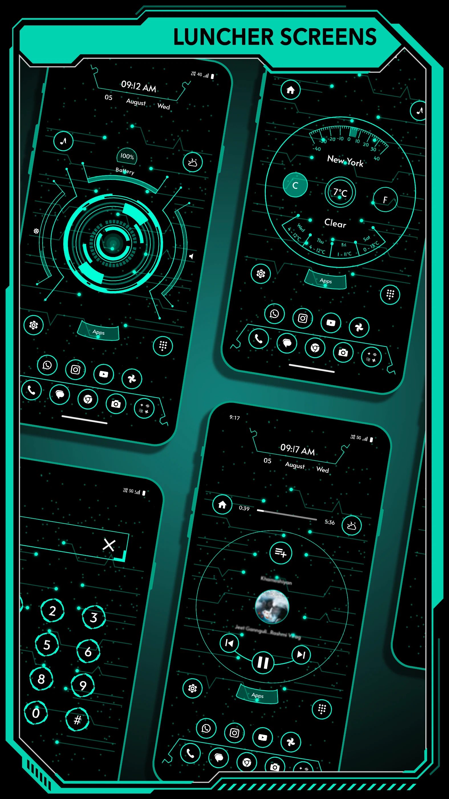 Futuristic Launcher 3 - HiTech screenshot