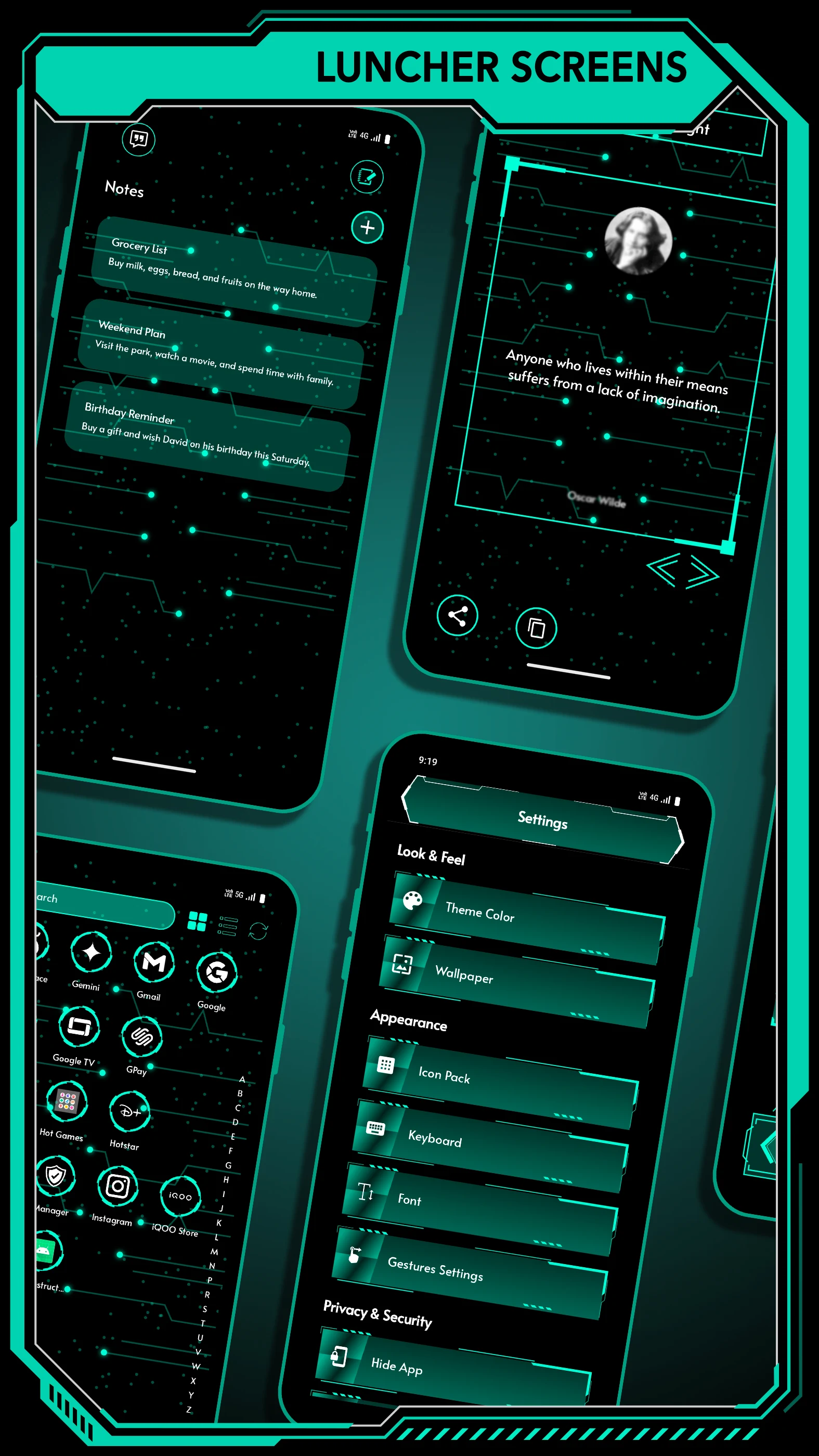 Futuristic Launcher 3 - HiTech screenshot